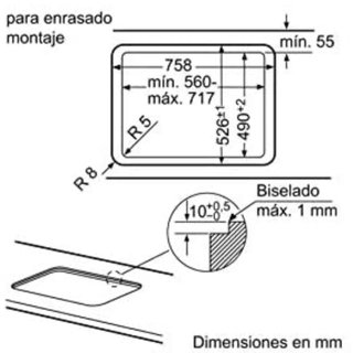 Placa de gas Balay 5 fuegos 75cm