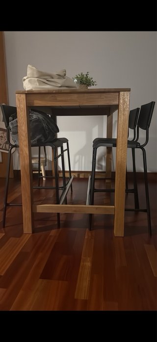 Mesa alta roble natural 70x115x95