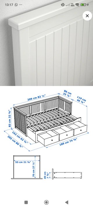 Cama nido Ikea blanca y beige