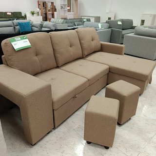 Sofá Cama Chaise Longue Reversible + Puff