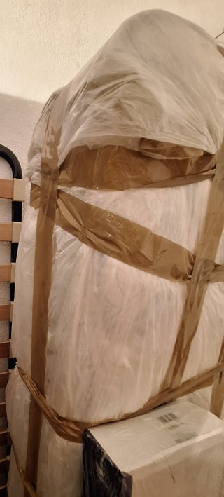 Somier con patas y colchón 105 cm