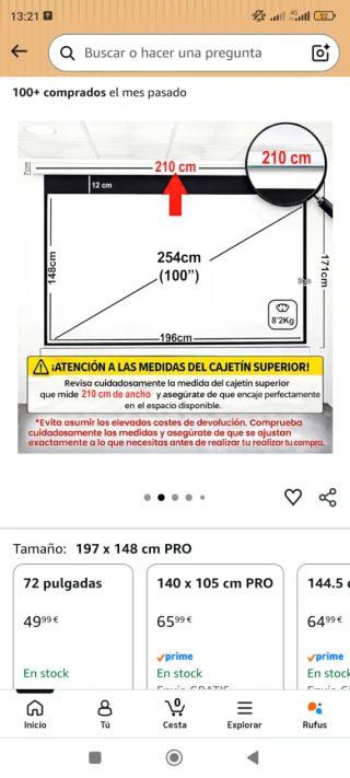 Pantalla Proyector LUXSCREEN 100"