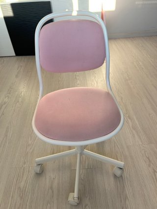 ÖRFJÄLL Silla de escritorio infantil, blanco/rosa