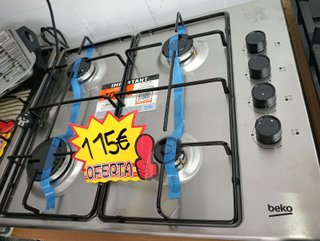 PLACA DE GAS BEKO INOX