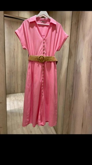 Vestido rosa Salsa Jeans con cinturón