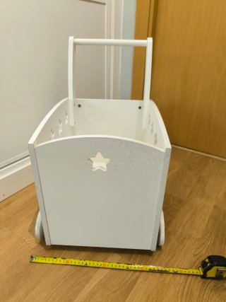 Carro andador juguetero madera blanco. Vertbaudet