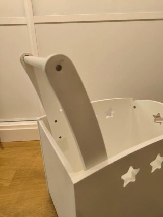 Carro andador juguetero madera blanco. Vertbaudet