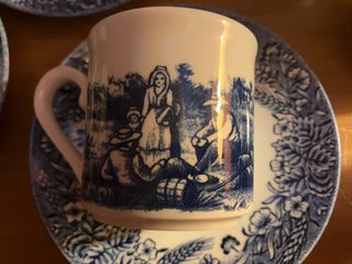 Juego de café porcelana azul y blanco