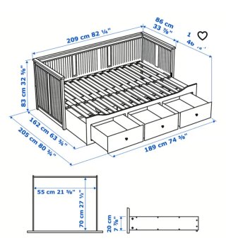 Cama nido Ikea madera blanca modelo Hemnes.