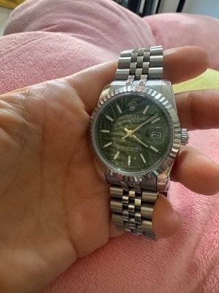 Rolex Datejust Verde Plata