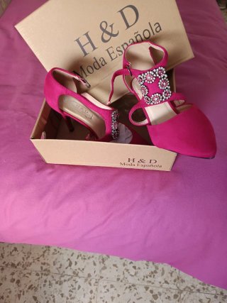 Zapatos H&D rosa fucsia con pedrería