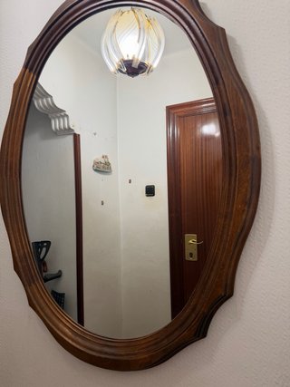 Espejo y mesa auxiliar vintage madera