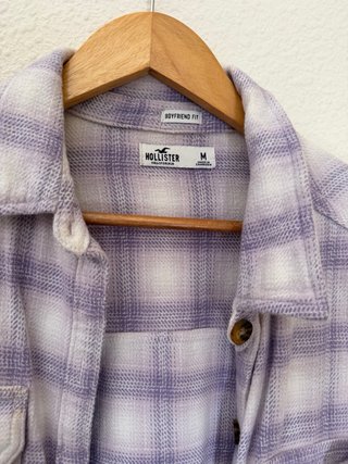 Chaqueta Hollister cuadros lila talla M