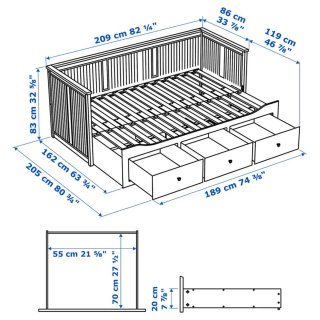 Cama nido Ikea Hemnes blanca +colchón.