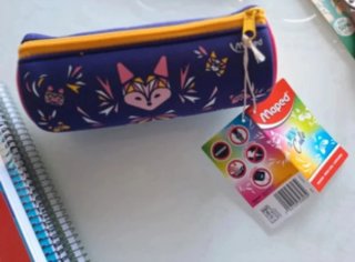 Cuadernos, Estuche, Tijeras, bolis bic de colores
