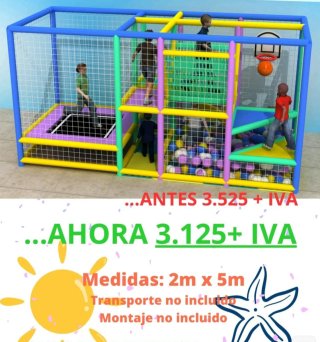Parque de bolas con cama elástica