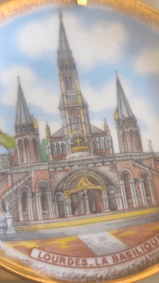 Pareja Platillos Porcelana Limoges Vintage Lourdes