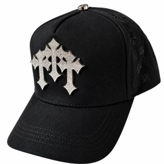 Gorra Negra con Cruces Brillantes