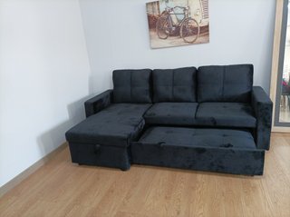 Sofá Cama Negro PAU Chaiselongue
