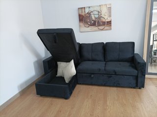 Sofá Cama Negro PAU Chaiselongue