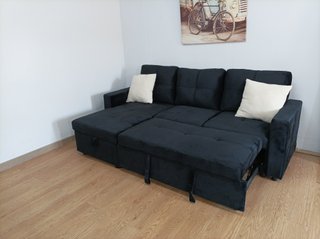 Sofá Cama Negro PAU Chaiselongue