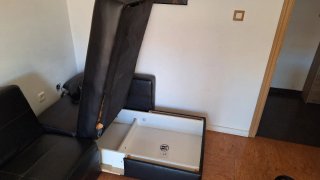 Sofá Cama Negro Piel Sintética