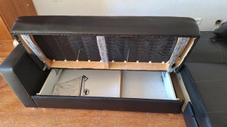 Sofá Cama Negro Piel Sintética