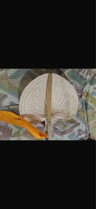 Set 3 ventagli vintage beige e arancio
