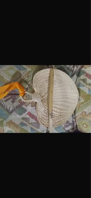 Set 3 ventagli vintage beige e arancio