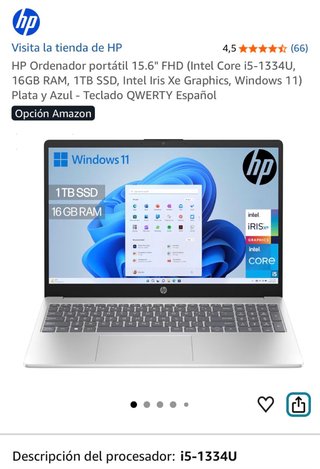 Portátil HP 15.6 FHD i5-1334U 16GB RAM 1TB SSD