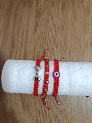 Pulsera Macramé Corazón y Mal de Ojo