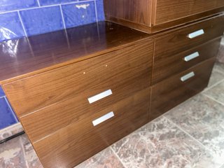 Mueble cajonera modular nogal 9 cajones