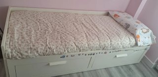 Cama nido Ikea blanca con cajones