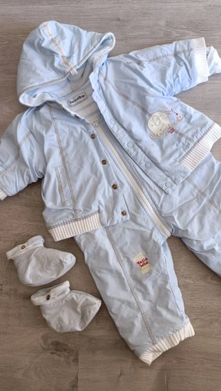 Conjunto Buzo y Patucos Bebé Azul 0-4m