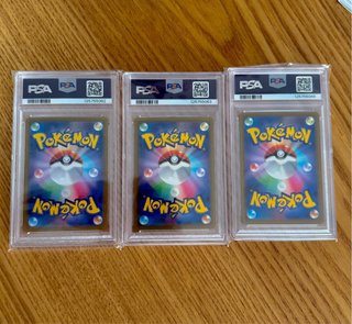 Trío Pokémon Squirtle, Wartortle, Blastoise PSA