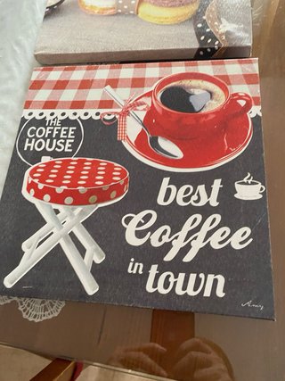 3 Cuadros Decorativos Café y Postres