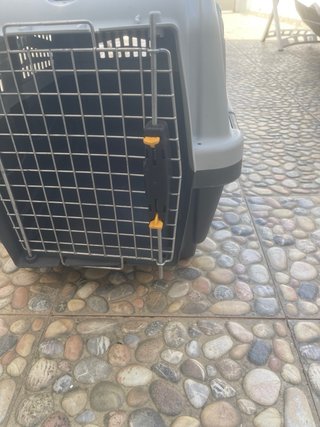 Transportín para perro gris y negro