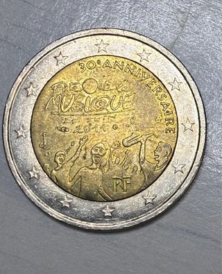 2 euros Francia  2011. 30 Aniversario Música