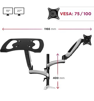 Brazo Duronic para portatil y Monitor 13-27