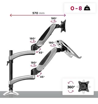 Brazo Duronic para portatil y Monitor 13-27