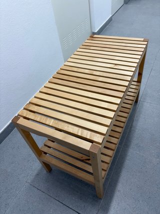 Banco de almacenaje de madera IKEA