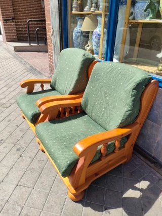 Butacas Sillones Madera Pino Tapizadas 640513971