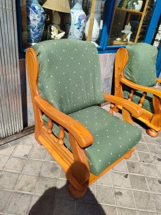 Butacas Sillones Madera Pino Tapizadas 640513971