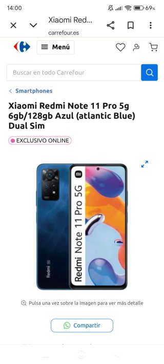Xiaomi Redmi Note 11 Pro 5G 128GB Azul