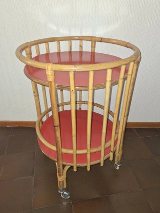 Camarera mueble bar bambú años 70