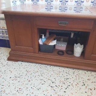 Mesa baja madera y cristal 116x62