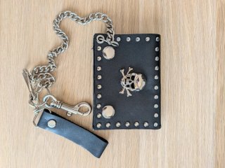 Cartera X-Zone Cuero Calaveras con Cadena