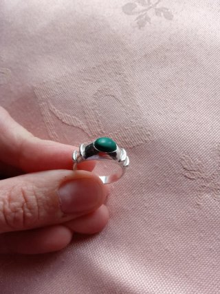 Anillo Plata con Piedra Verde