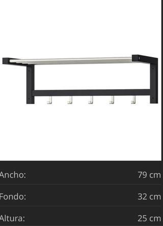 Perchero y banco zapatero Tjusig IKEA. Blanco/inox