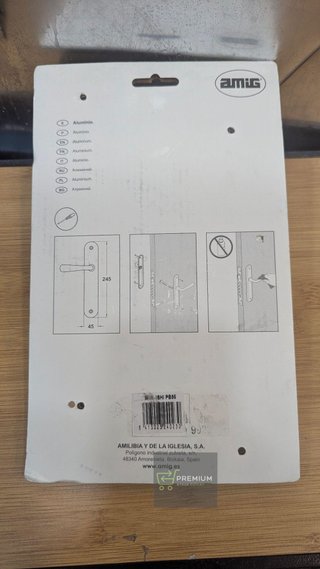 2 Juego de manilla con placa de puerta Arosa de aluminio